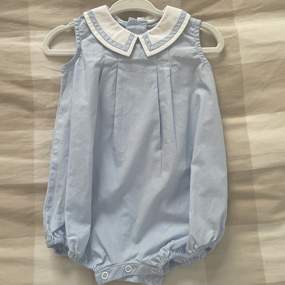 Sophie & Lucas Light Blue Collared Bubble size 3 month, washed but never wore